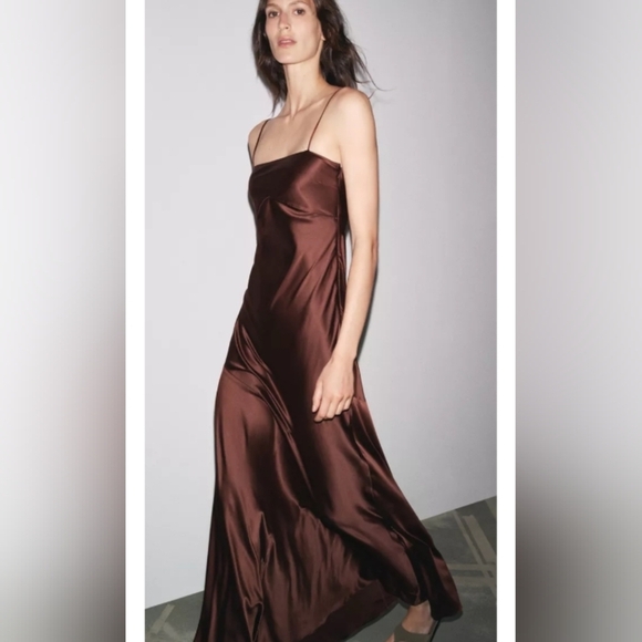 Zara Dresses & Skirts - Zara Lingerie Satin Strap Dress